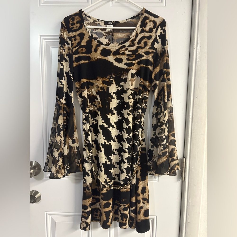 Animal Print Long Sleeve Dress✨
